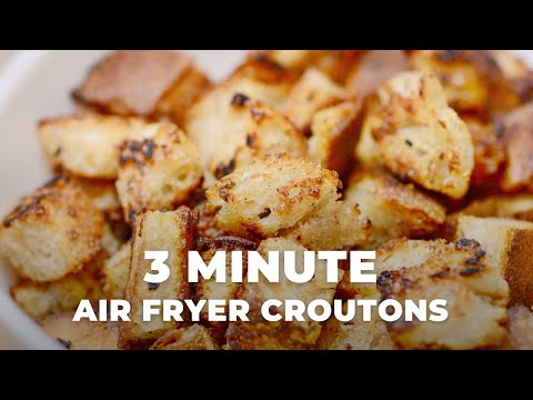 Air Fryer Croutons | Make croutons in your air fryer in less than 3 minutes | Hangry Woman #Shorts