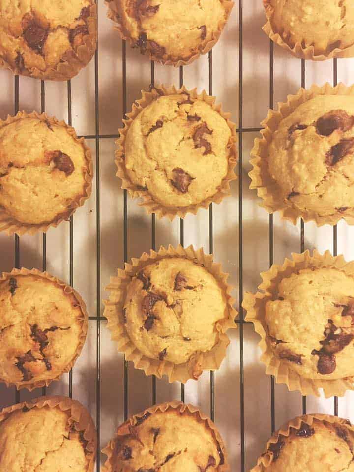 Chocolate Chip and Almond Banana Muffins