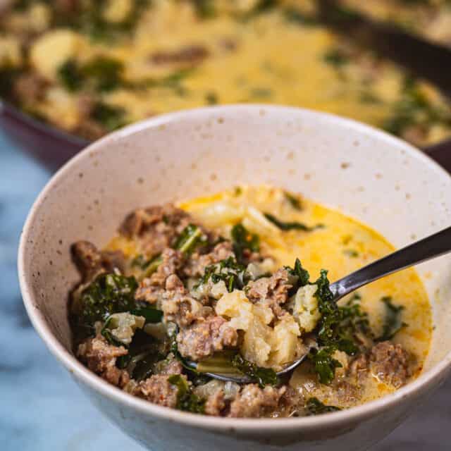 Keto Diet Creamy Sausage and Kale Soup » Hangry Woman®