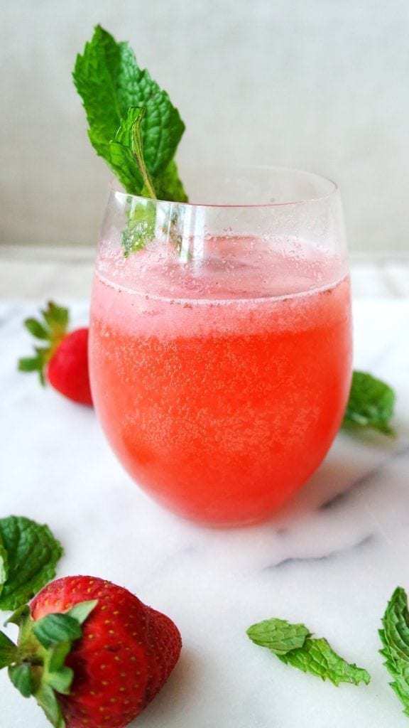 Boozy Strawberry Peach Lemonade