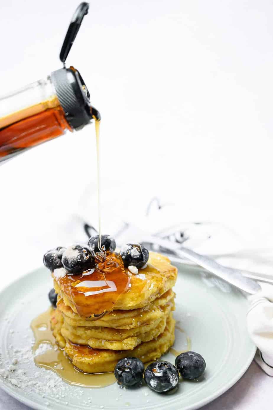Almond Flour Pancakes and Syrup