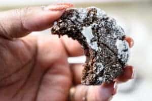 holding a crinkle cookie