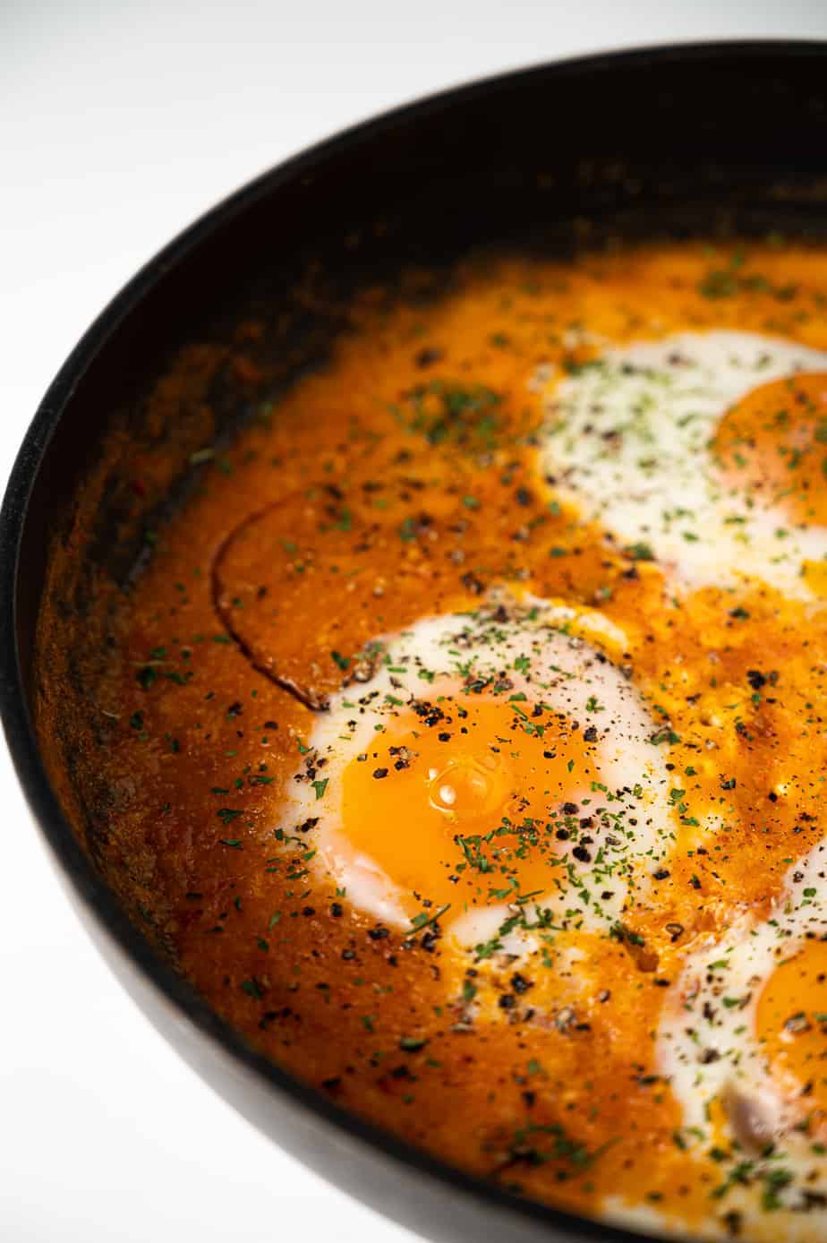 eggs poached in tomato