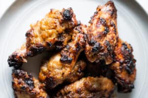 Jamaican jerk wings on a plate