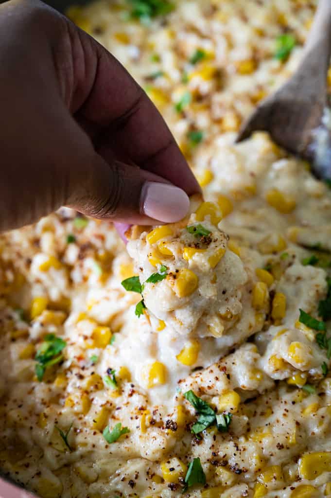 elote in a pan