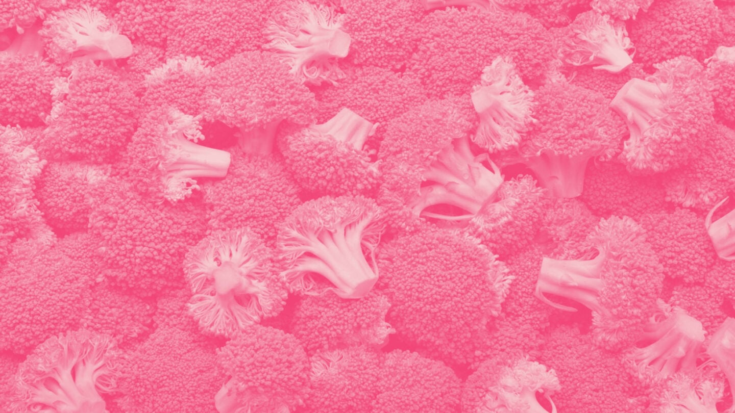 Broccoli in a pink overtone
