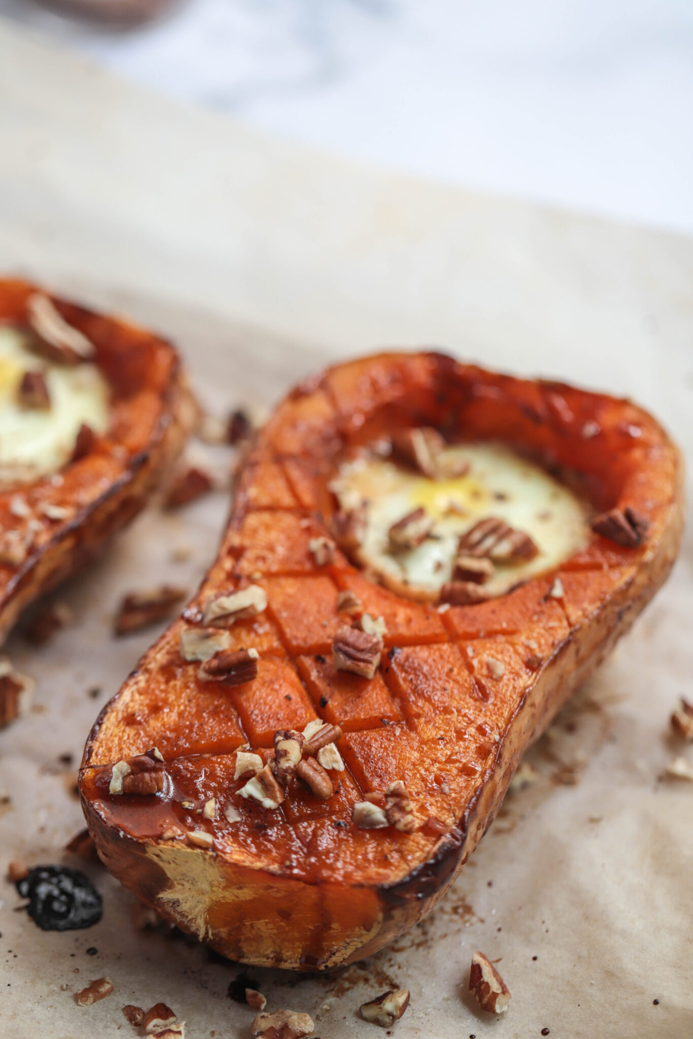 Roasted Butternut Squash and Eggs with Pecans » Hangry Woman®