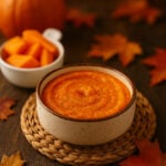 Pumpkin Puree on a trivet around fall flavors