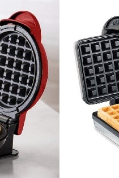 two waffle irons compared side-by-side