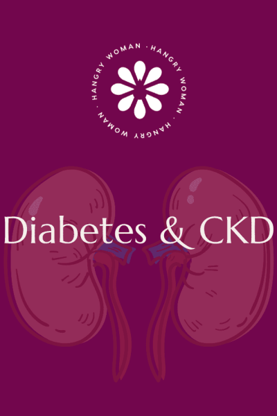 Graphic depicting diabetes and chronic kidney disease with a transparent kidney