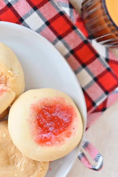 Beauty Shot for kolaches on table with a plaid pot holder