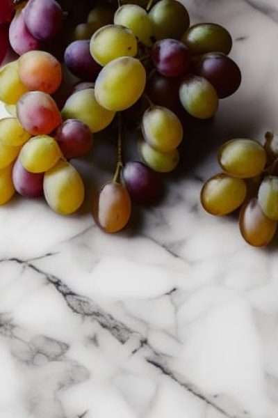 grapes on a marble board