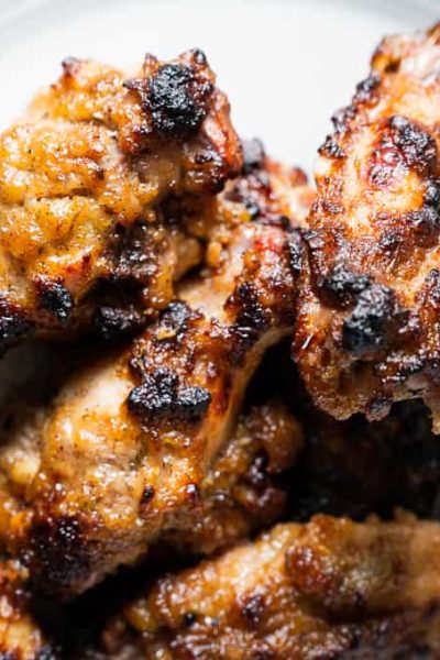 Jamaican jerk wings on a plate