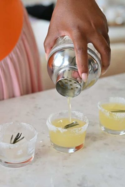 margaritas being poured