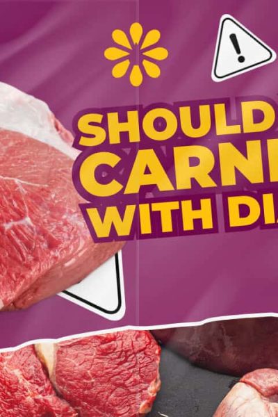 Steak and meats photographed with text that says" should you go carnivore with diabetes?"