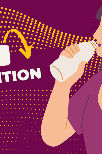 illustration of a girl drinking water due to excessive thirst - a symptom of diabetes